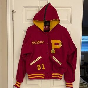 Skookum wool red letterman varsity jacket